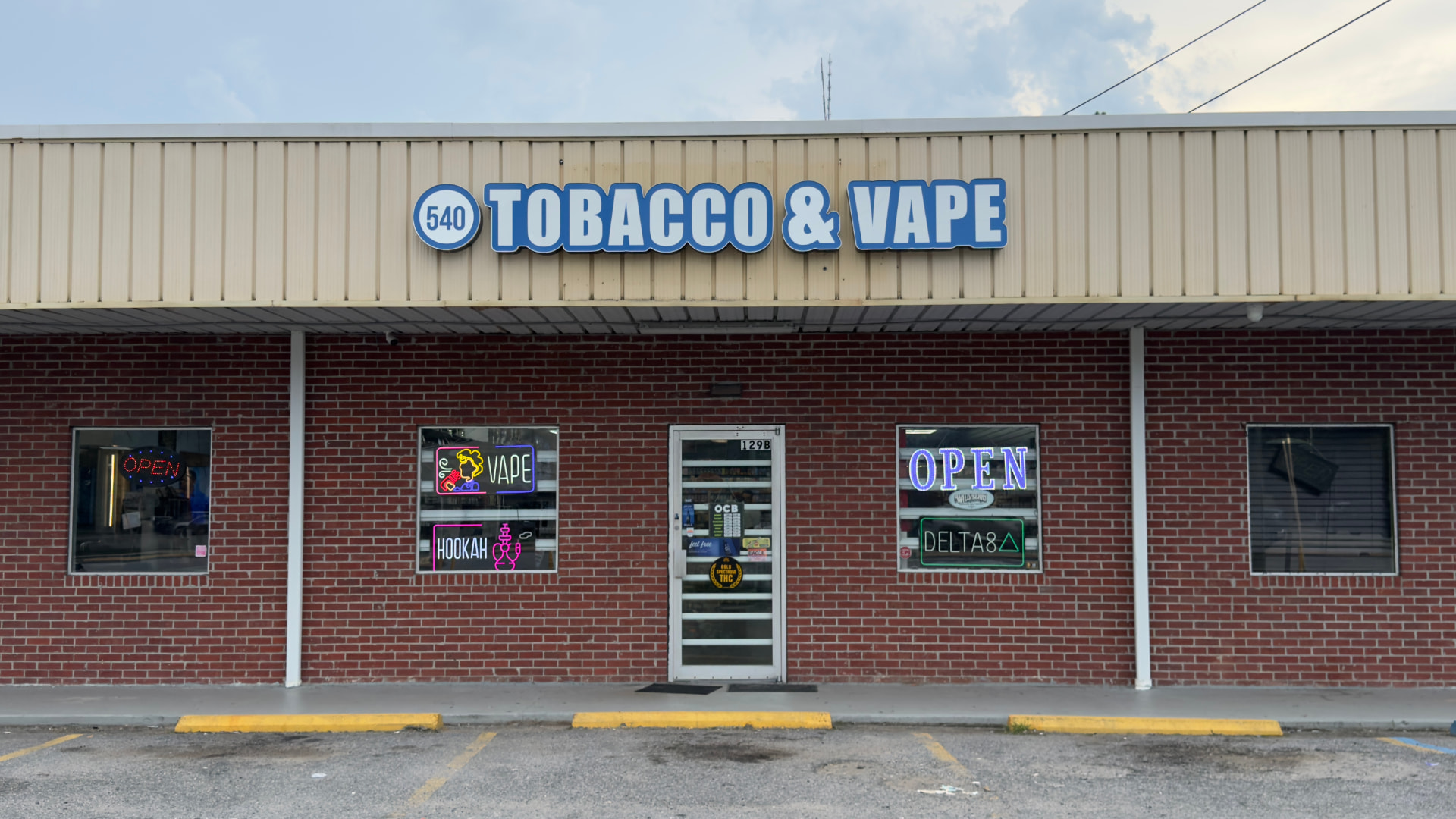 Storefront of 540 Tobacco & Vape at 129 St James Ave, Goose Creek, SC